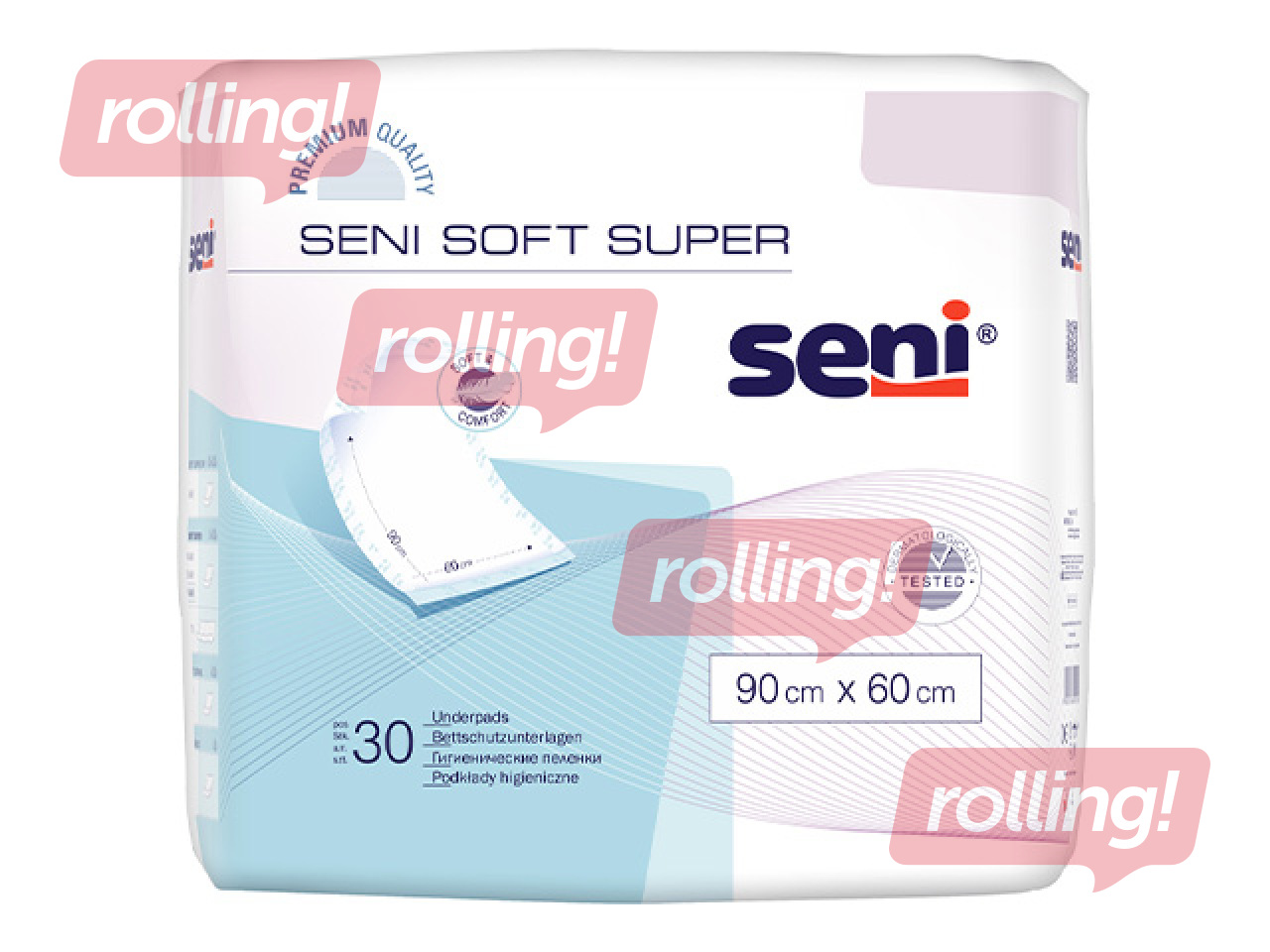 Imavad ühekordsed aluslinad Seni Soft Super, 60x90cm, 30 tk