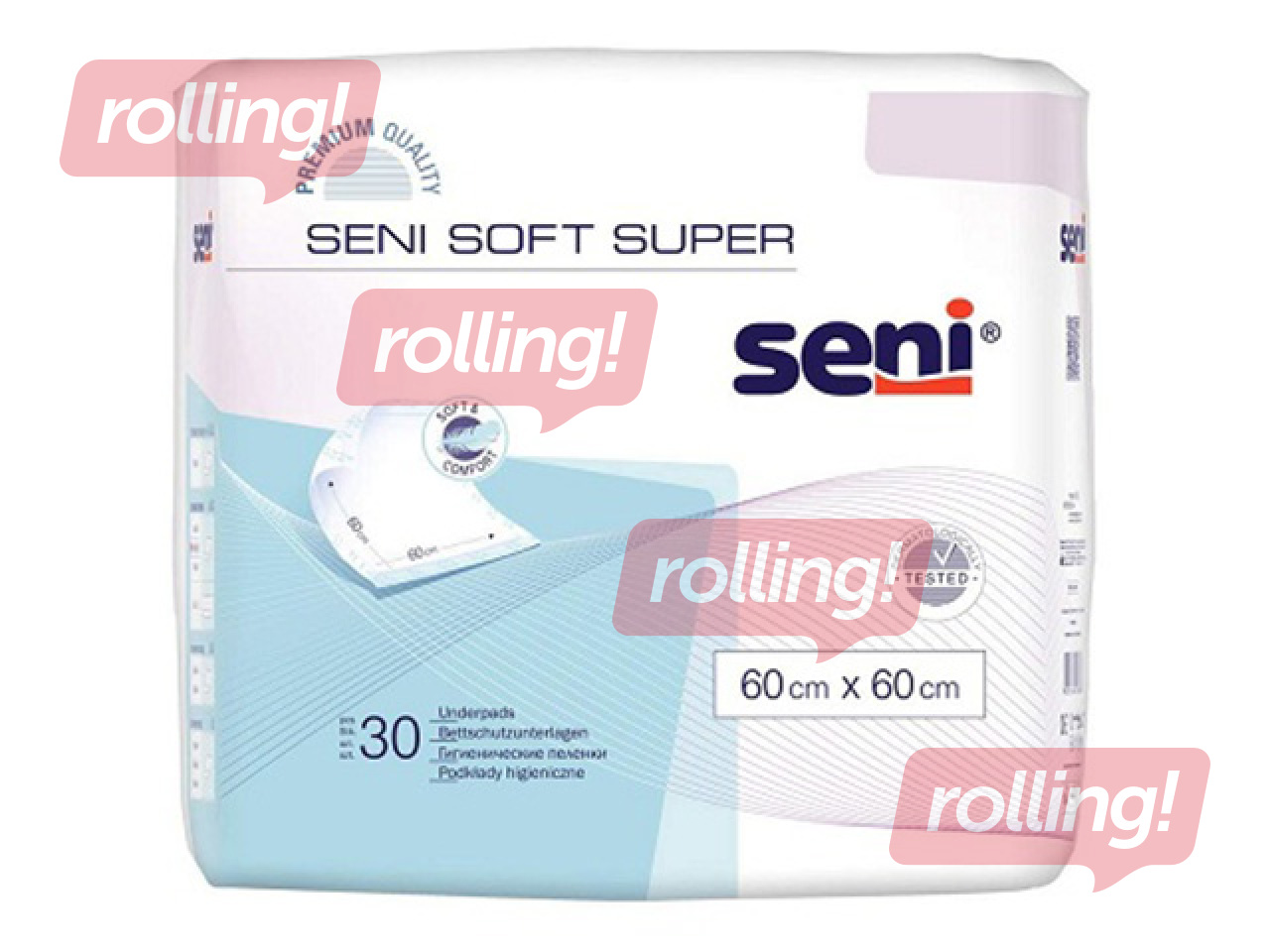 Imavad ühekordsed aluslinad Seni Soft Super, 60x60cm, 30 tk