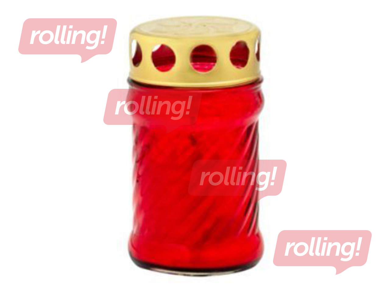 Küünal kaanega, Ø6×11 cm, punane, klaasist