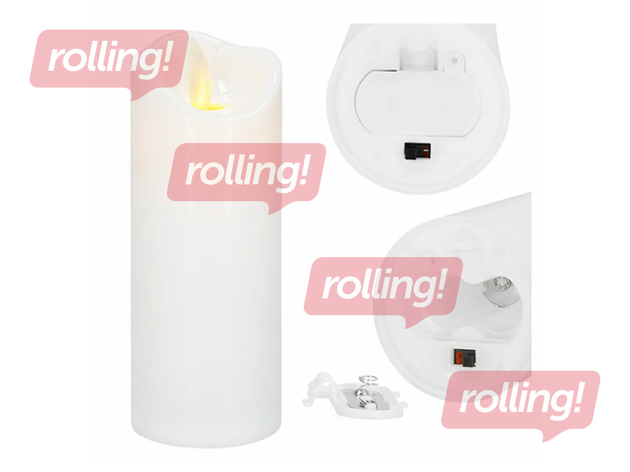 LED küünal Springos, valge, 12.5×5cm