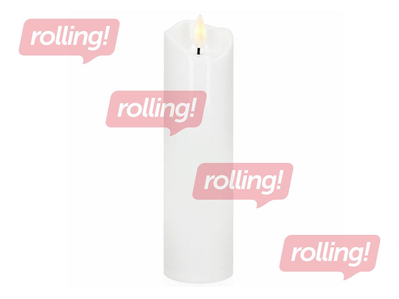 LED candle Springos, white, 17.5×5cm