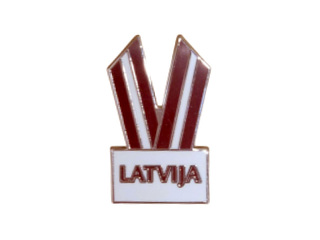Pin badge “Latvian Flag”, V-shaped, 2.5×1.5cm