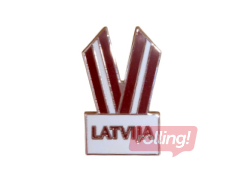 PROMO Rinnamärk „Läti lipp“, V-kujuline, 2.5×1.5cm