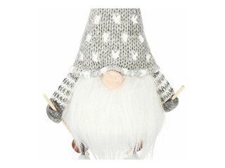 Christmas décor Springos, gnome with skis, 33cm