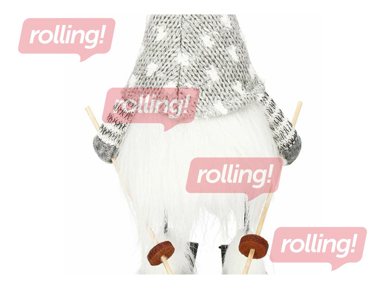 Ziemassvētku dekors Springos, rūķis ar slēpēm, 33cm