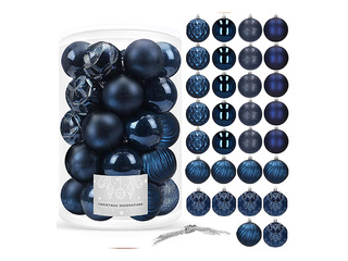 Christmas tree ornaments Springos, baubles, dark blue, 30pcs.