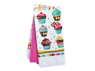 Kitchen towel set, cupcake, 3pcs.