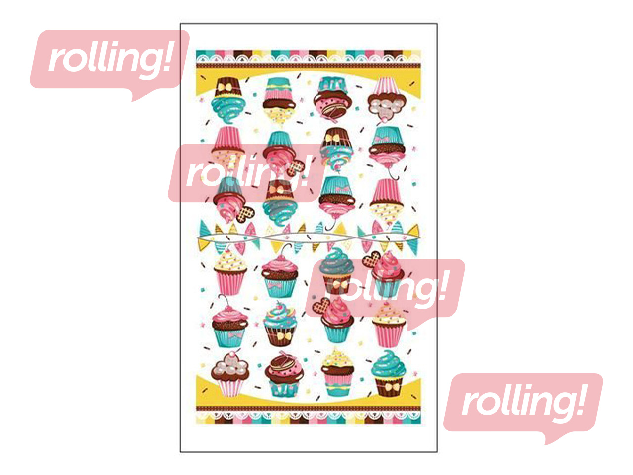 Kitchen towel set, cupcake, 3pcs.