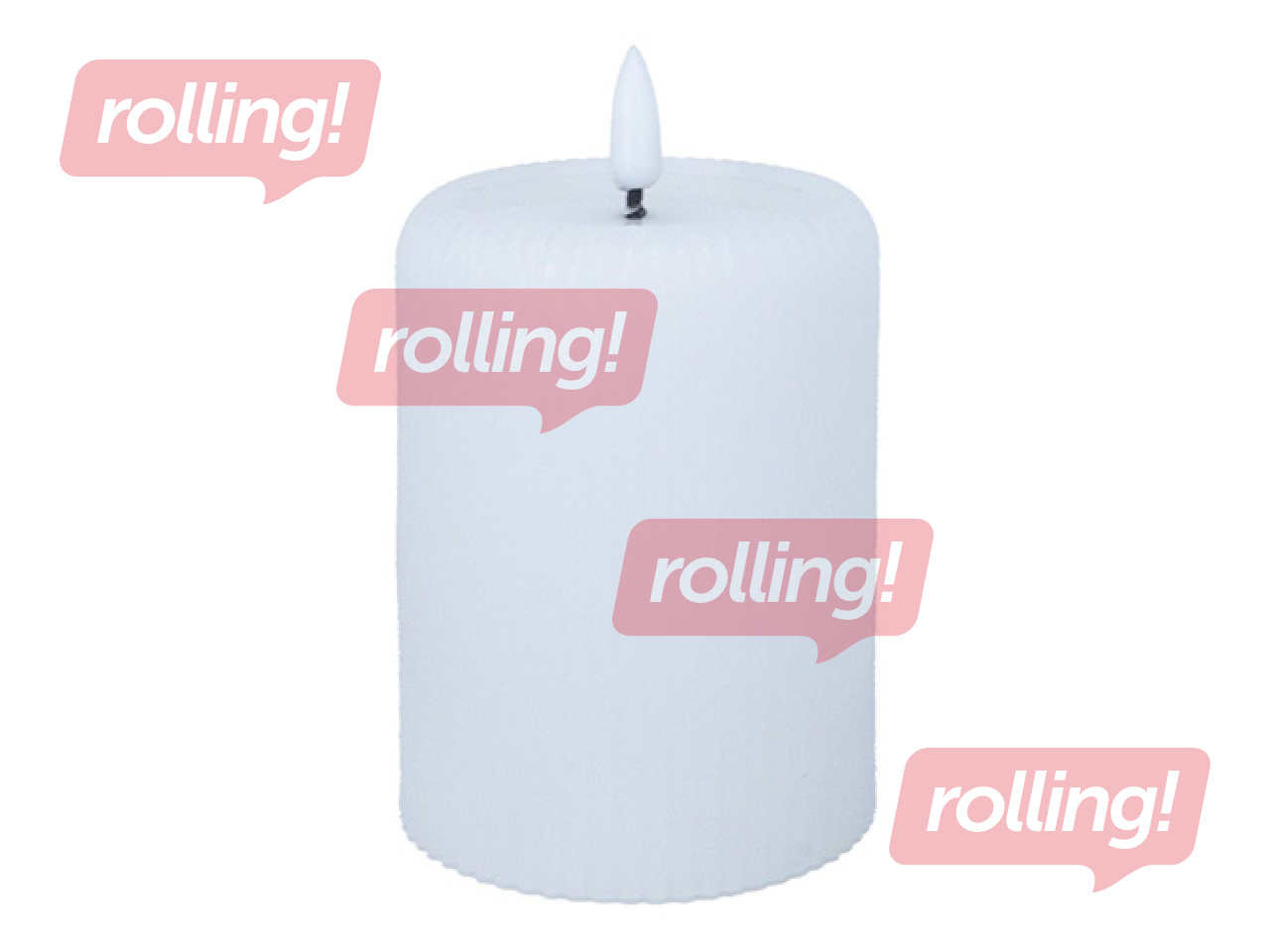 LED candle, Wings Wendy with timer, white, 7.5x10cm
