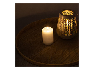 LED candle, Wings Wendy with timer, white, 7.5x10cm