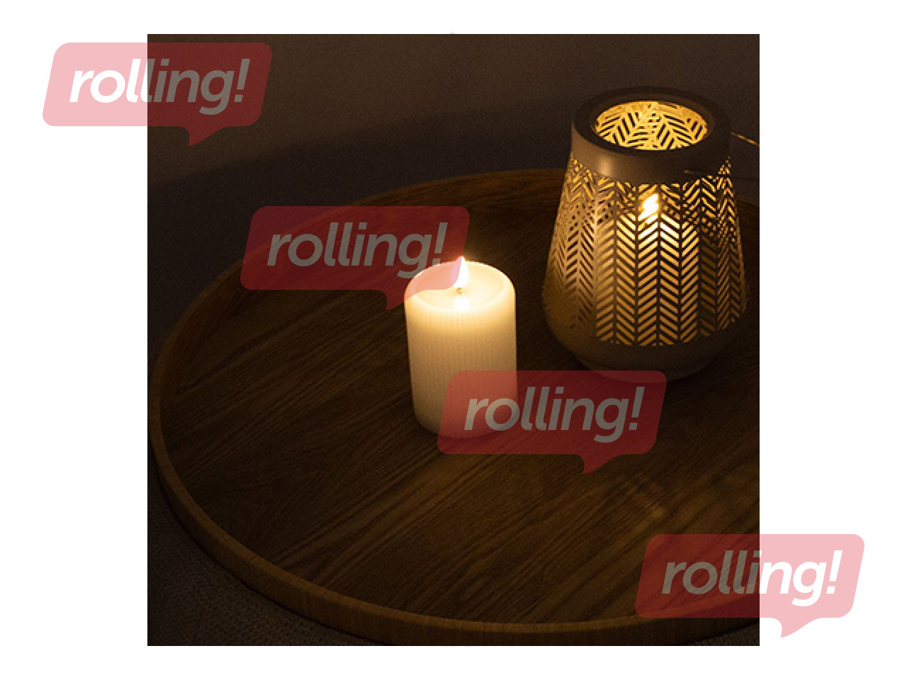 LED candle, Wings Wendy with timer, white, 7.5x10cm