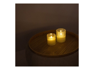 LED-küünal Wings, Top taimeriga, valge, 10x12.5cm