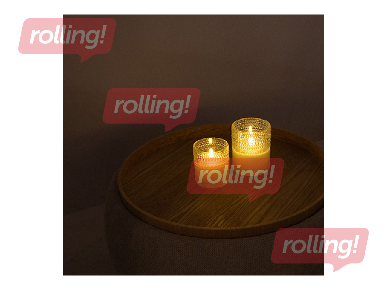 LED-küünal Wings, Top taimeriga, valge, 10x12.5cm