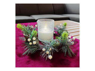 LED-küünal Wings, Top taimeriga, valge, 10x12.5cm