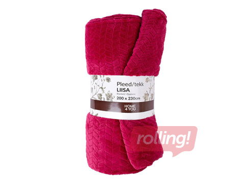 Plaid Liisa XL, raspberry red, 200x230cm