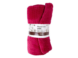 Plaid Liisa XL, raspberry red, 200x230cm
