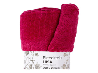 Plaid Liisa XL, raspberry red, 200x230cm