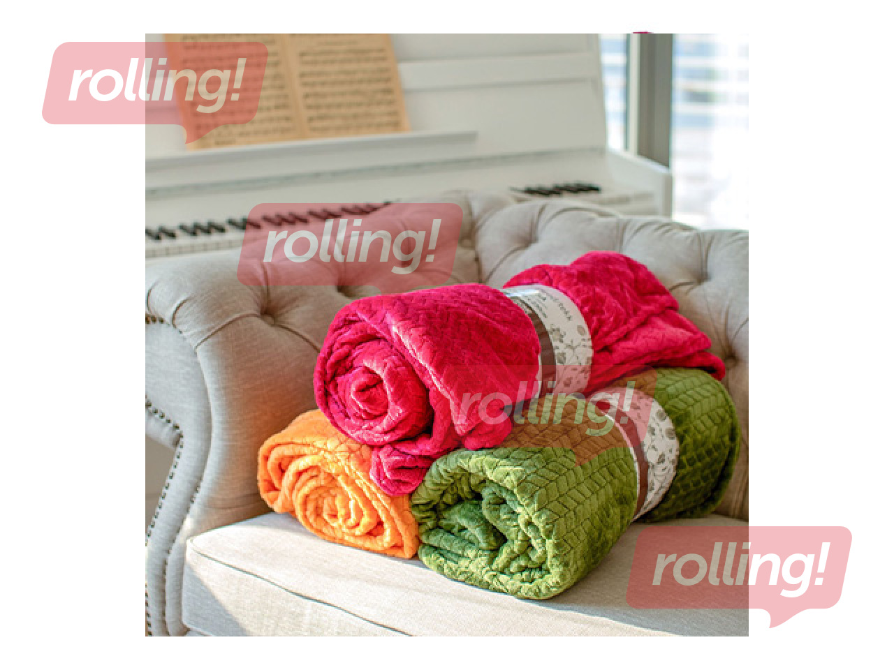 Plaid Liisa XL, raspberry red, 200x230cm