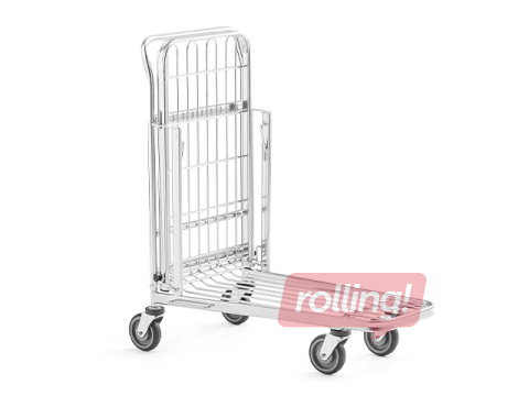 Warehouse trolley, with 2 shelves, stackable, load capacity 125kg