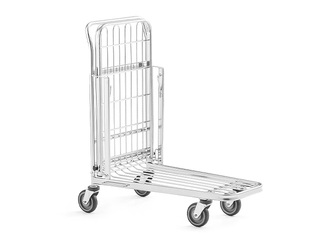 Warehouse trolley, with 2 shelves, stackable, load capacity 125kg