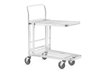 Warehouse trolley, with 2 shelves, stackable, load capacity 125kg