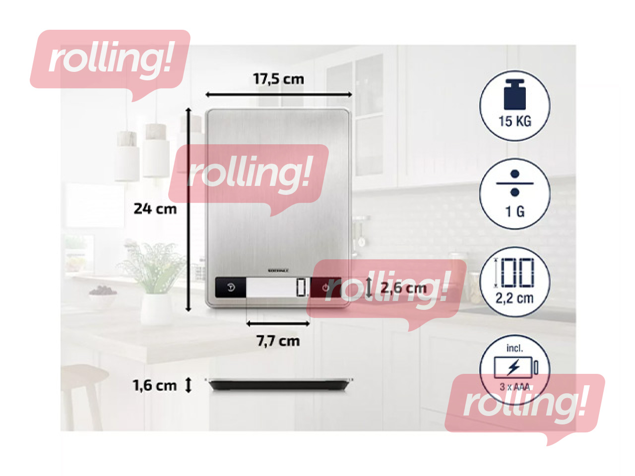 Virtuves svari Soehnle, Page Profi 200, digitāli, līdz 15kg