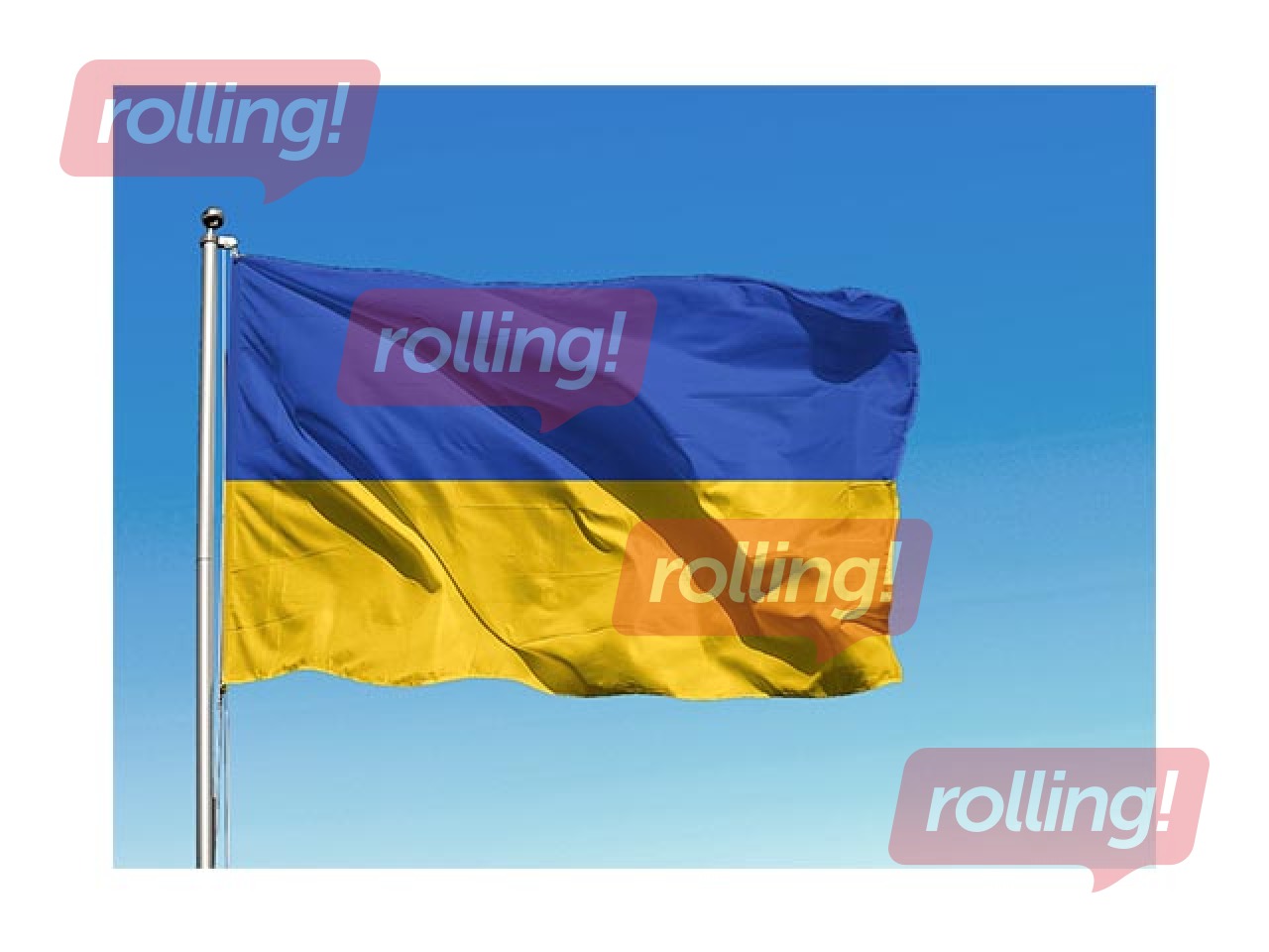 Флаг Республики Украина, для флагштока с туннелем и шнурами, 200×100см