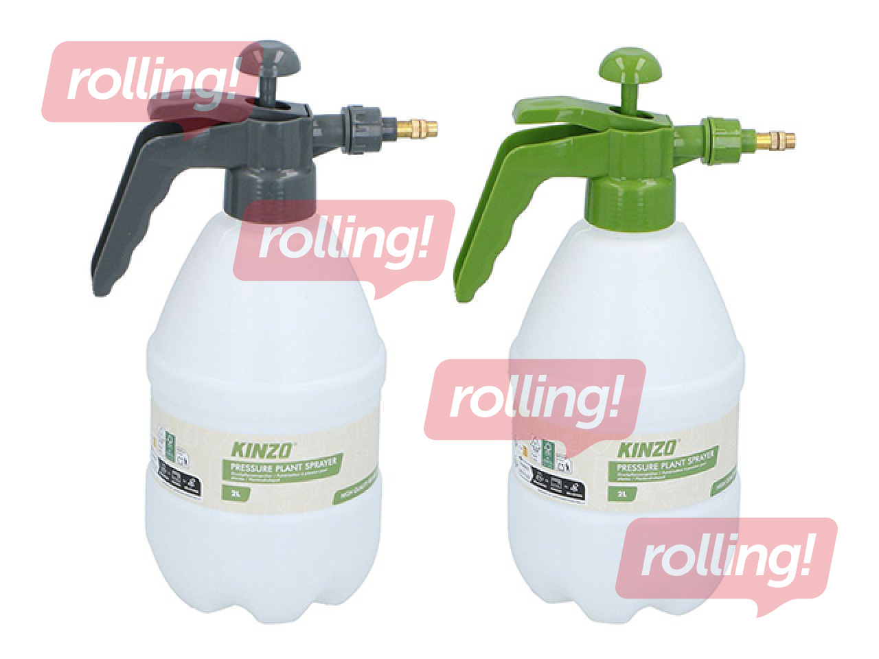 Spiediena smidzinātājs Kinzo, pelēks vai zaļš, 2l