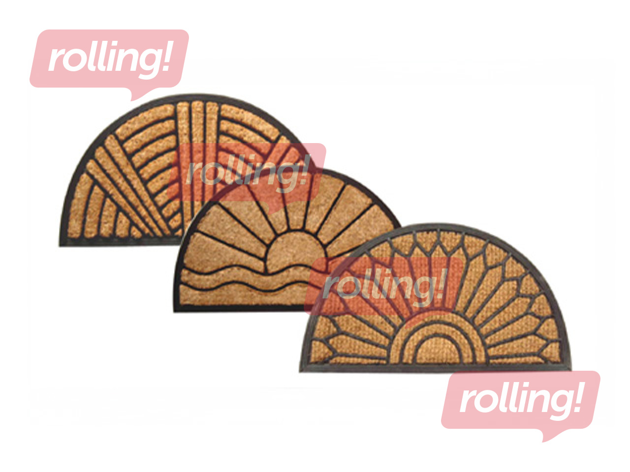 Придверный коврик, полукруглый, кокосовое волокно, 40×70см