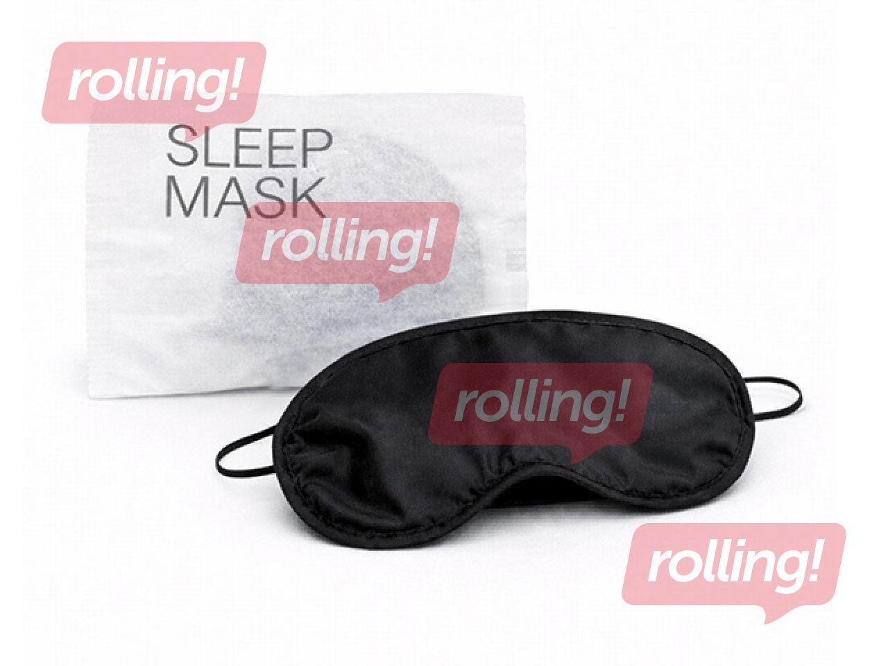 Sleep eye mask, black, with two elastic bands