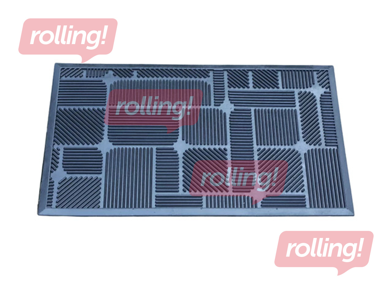 Sissepääsumatt Labirynth, kummist, must, 75x45cm