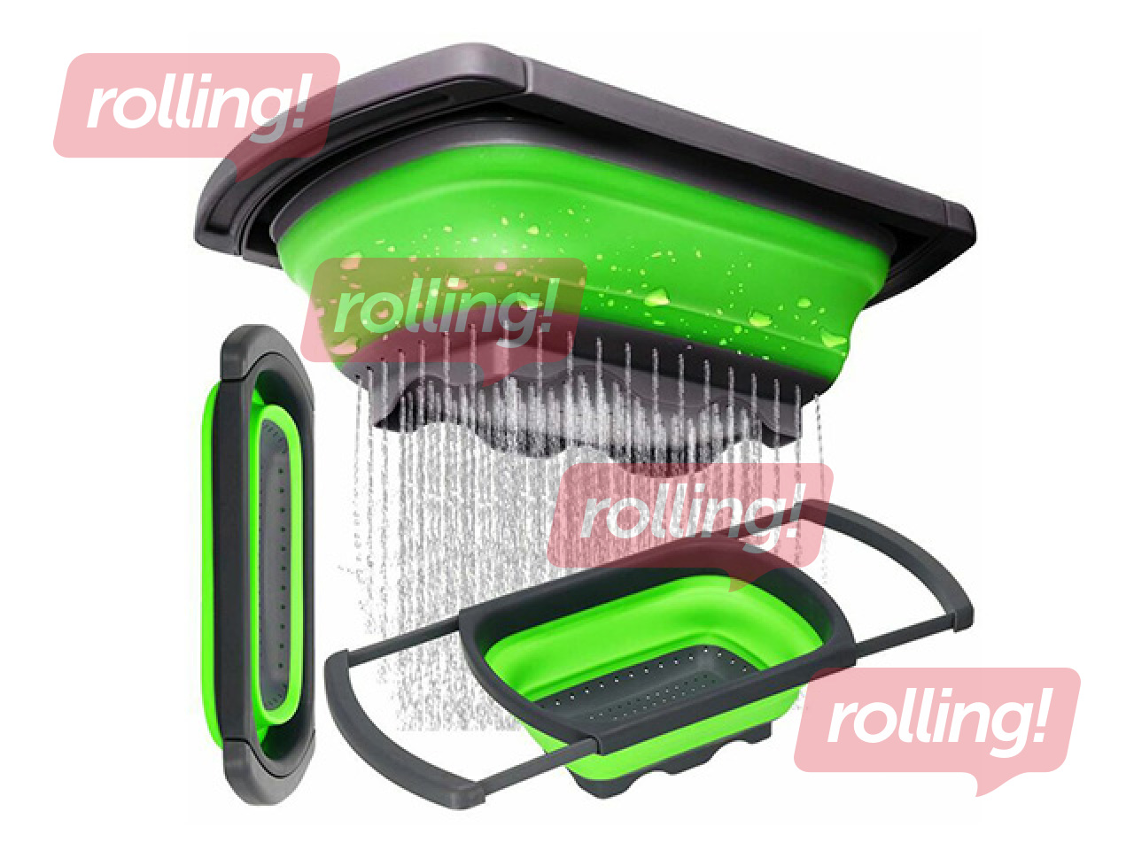 Colander Springos, with handles, foldable