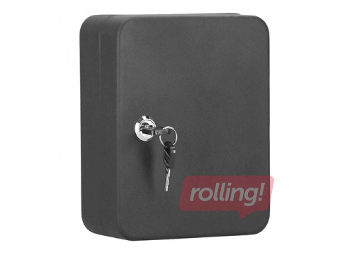 Key safe Springos, with 30 tags, metal, black, 20×16×7.5cm