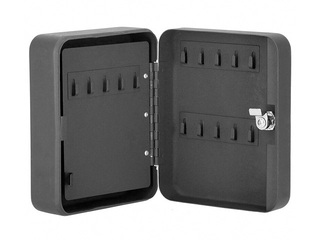Key safe Springos, with 30 tags, metal, black, 20×16×7.5cm