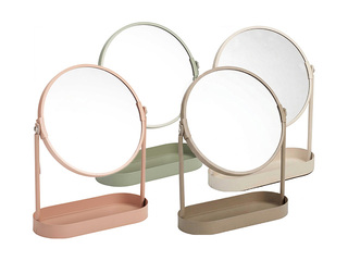 Косметическое зеркало с органайзером, разные цвета, Ø19×25см