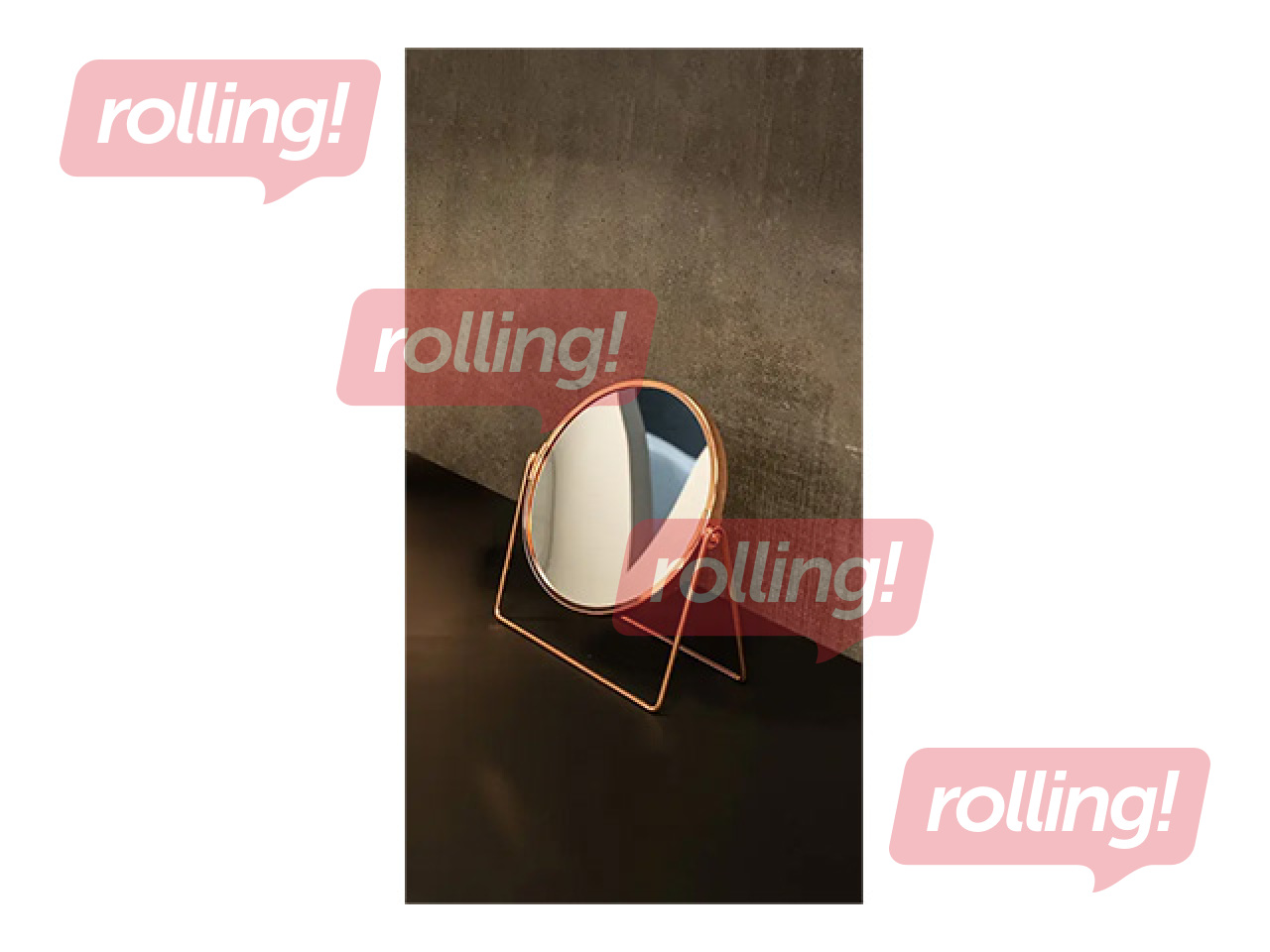 Kosmētiskais spogulis Sapho Ridder, divpusējs, tērauda, vara krāsa, Ø16×20.5cm