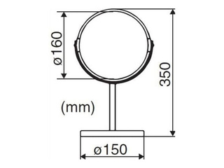 Kosmētiskais spogulis Duschy, melns, ø16x35cm
