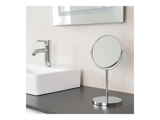 Cosmetic mirror Sapho Ridder, freestanding, chrome-plated, Ø17.5×21cm