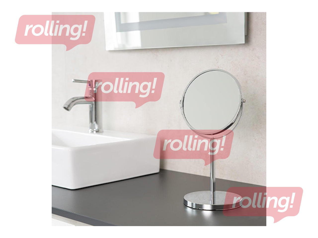 Kosmeetiline peegel Sapho Ridder, vabalt seisev, kroomitud, Ø17.5×21cm