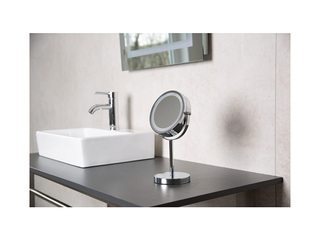 Kosmeetiline peegel Ridder Daisy, LED-valgustusega, vabalt seisev, kroomitud, Ø20×35cm