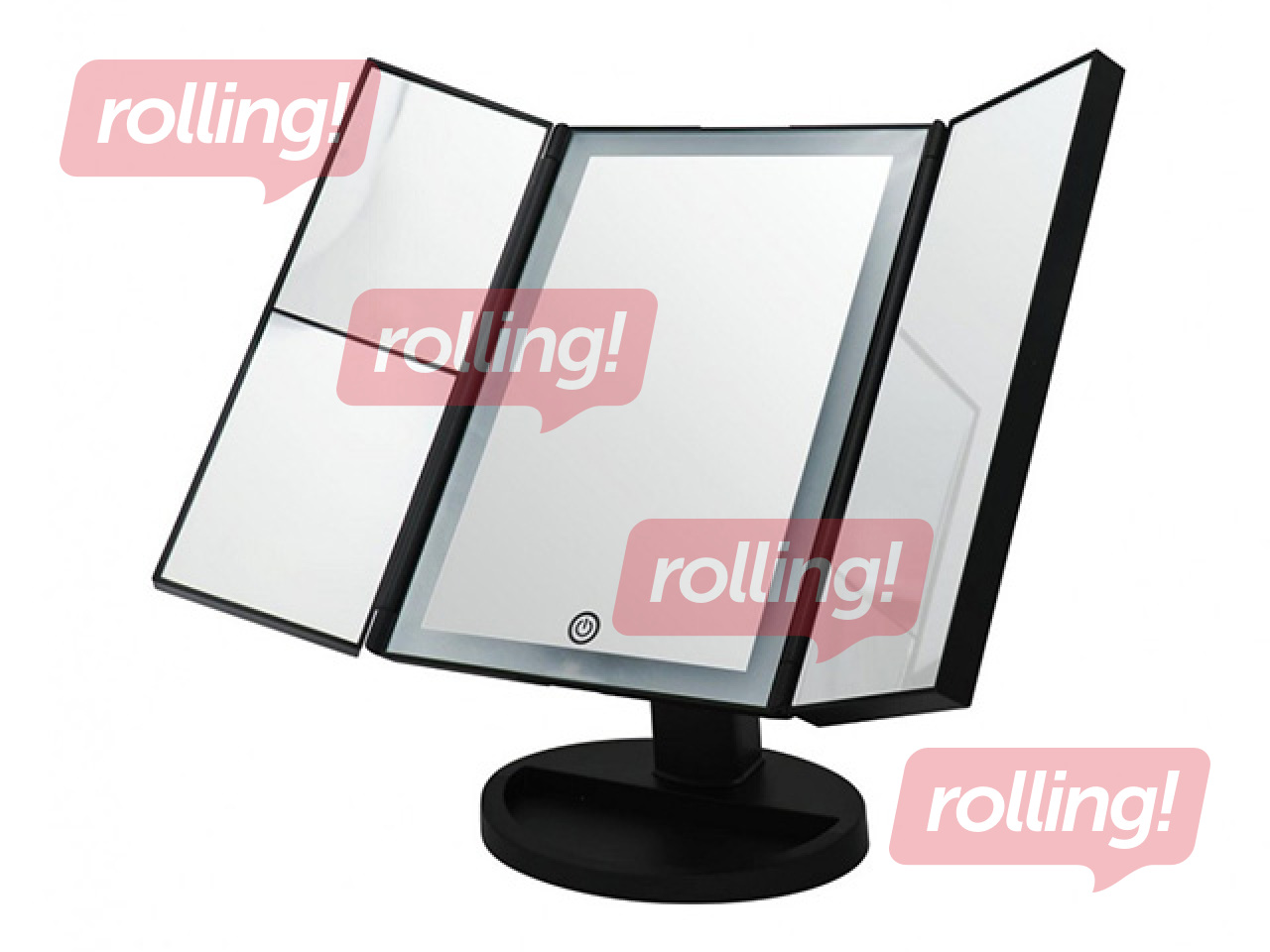 Kosmeetiline peegel Ridder Vivian M, LED-valgustusega, vabalt seisev, must, 12×27.5×18cm