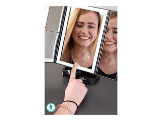 Kosmeetiline peegel Ridder Vivian M, LED-valgustusega, vabalt seisev, must, 12×27.5×18cm