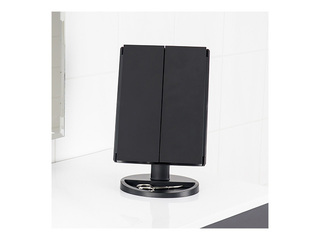 Kosmeetiline peegel Ridder Vivian M, LED-valgustusega, vabalt seisev, must, 12×27.5×18cm