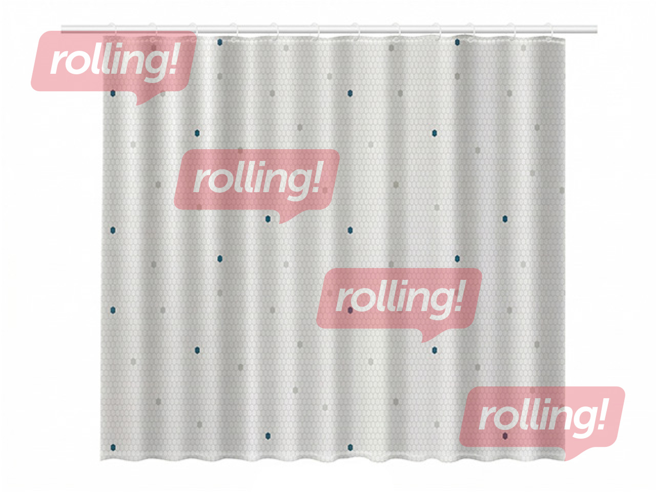 Dušas aizkars Rayen, poliesters, balts, 180x200cm