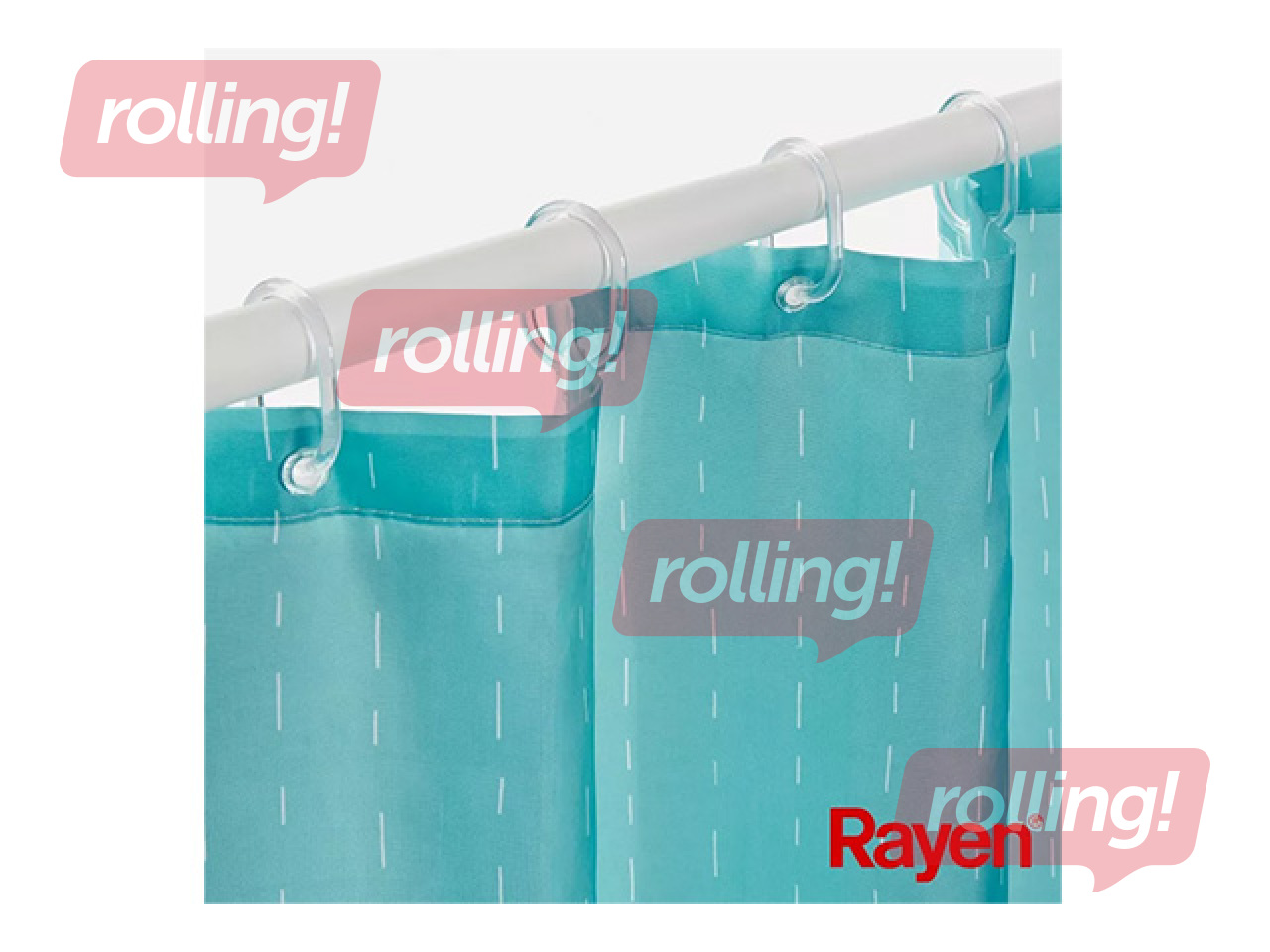 Шторка для душа Rayen, полиэстер, светло-голубая, 180x200см