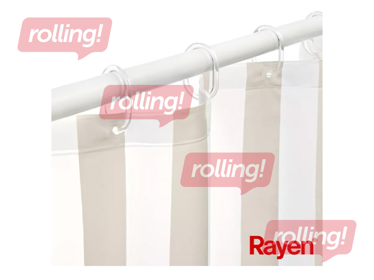 Dušikardin Rayen, PEVA, valge, beež, 180x200cm