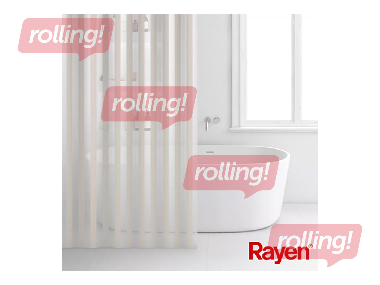 Dušikardin Rayen, PEVA, valge, beež, 180x200cm