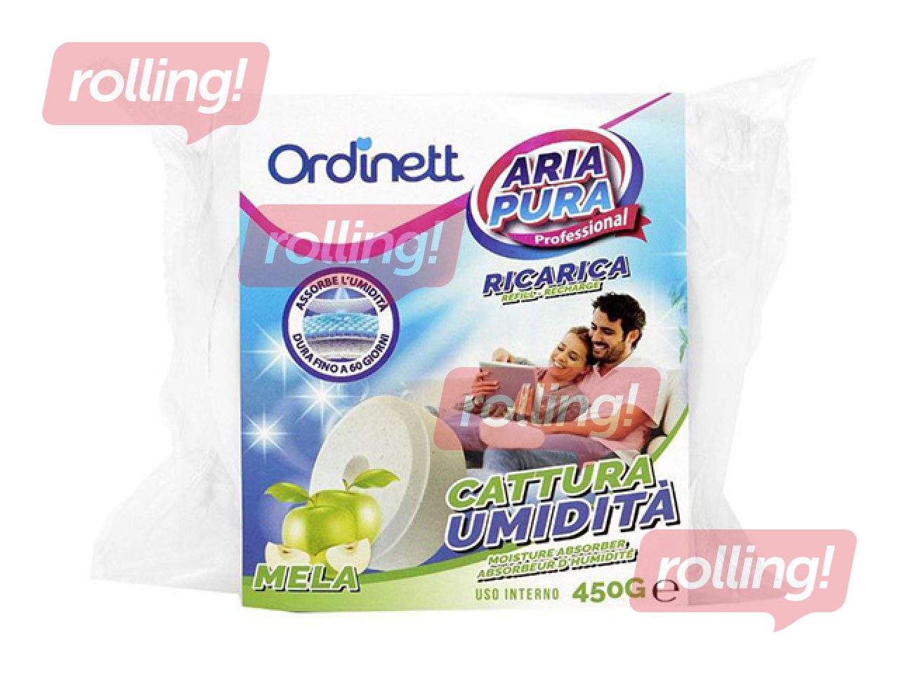 Niiskuseimuri täitetablett Ordinett, õun, 450g