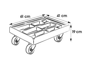Käru Keeeper Rolf, transpordikastidele ja korvidele, punane, kandevõime 300kg, 61x41x19cm