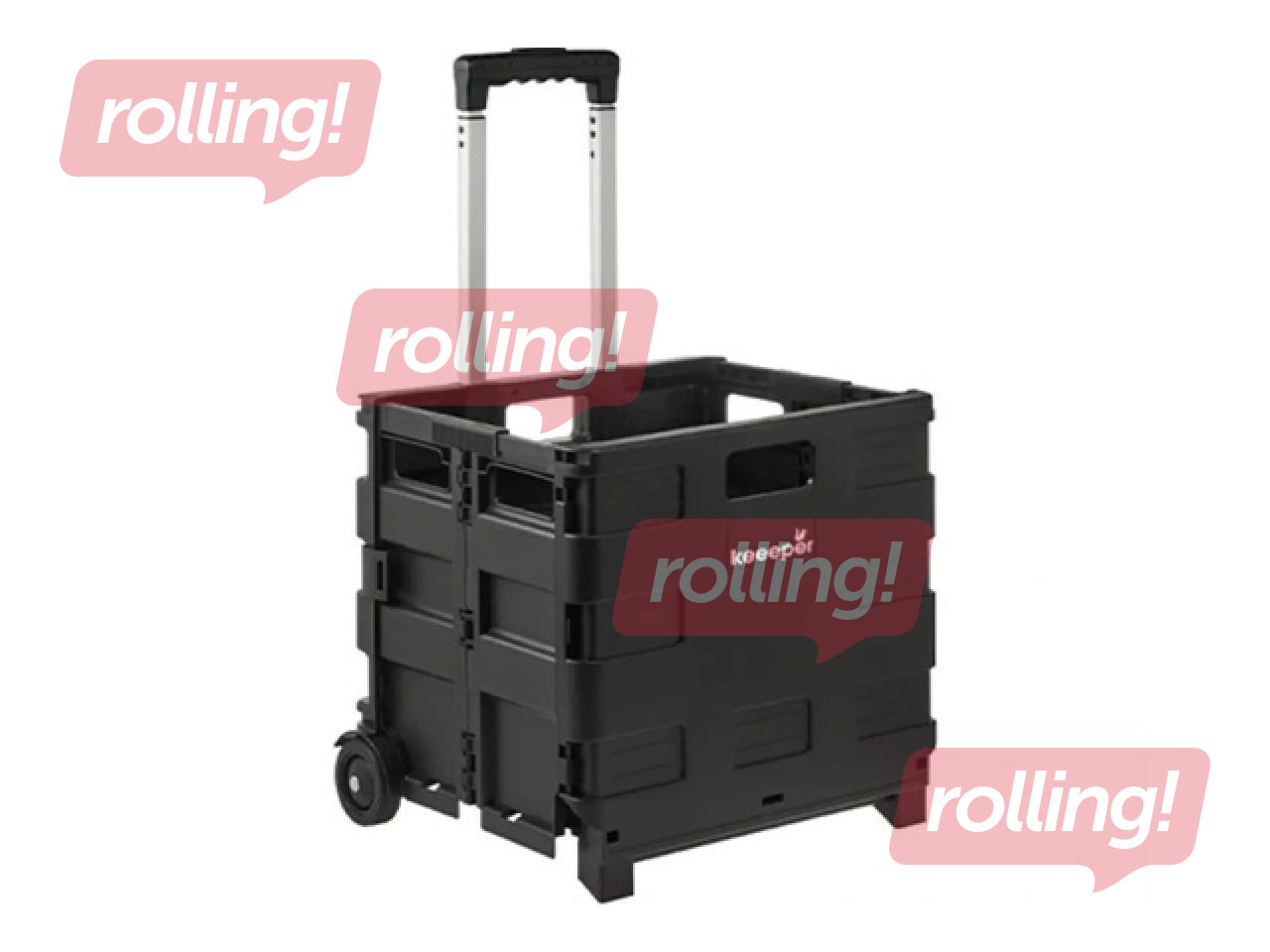 Käru Keeeper Olli, kokkupandav, must, kandevõime 25kg, 38x36x33cm